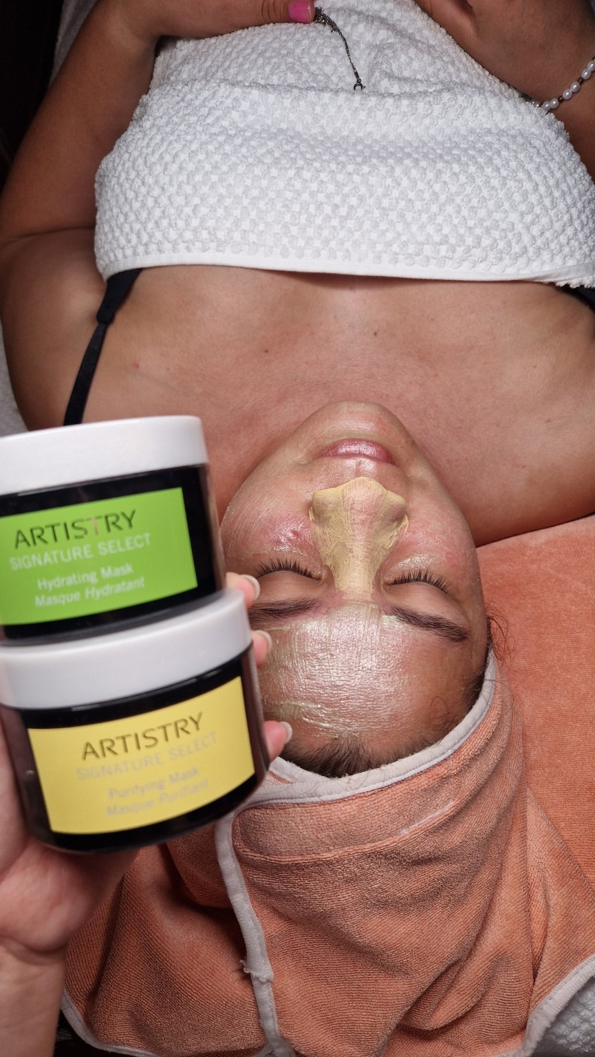 Mascarillas Artistry aplicadas por zonas